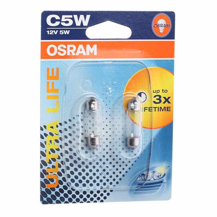 Автолампа OSRAM C5W SV8.5-8 ULTRA LIFE 2шт 12V, 1, 10 6418ULT-02B