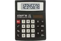 Компактный настольный калькулятор STAFF STF-8008, 113х87мм, 8 разрядов, двойное питание, 250147