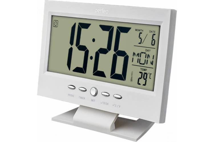 Часы-будильник PERFEO Set белый PF-S2618 время температура дата 30 013 216