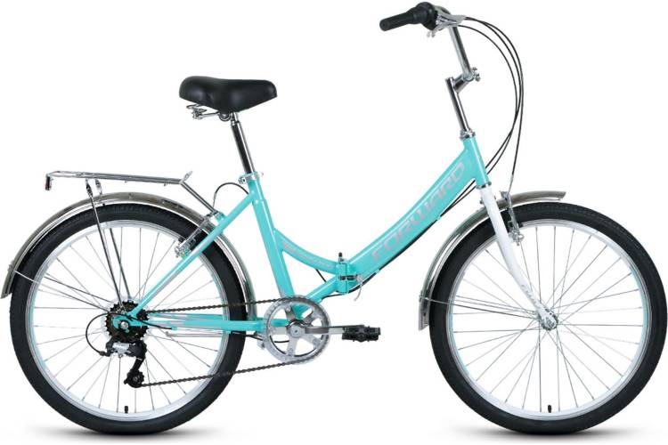 Велосипед FORWARD VALENCIA 24 2.0 24, 6 скоростей, рост 16, мятный/серый RBKW1C246002