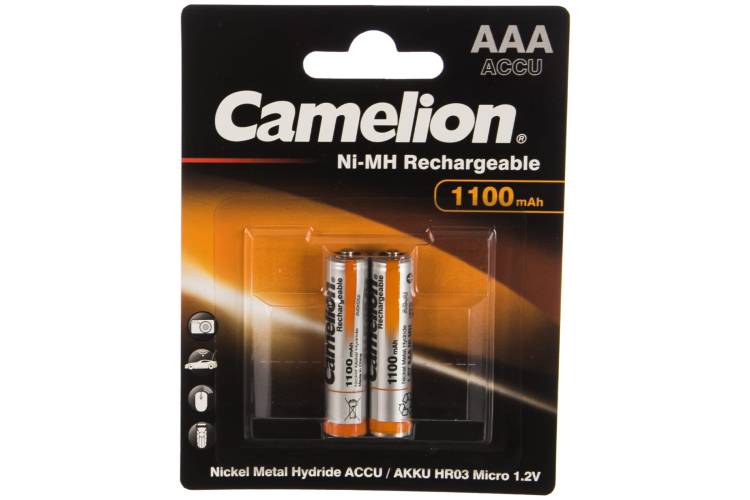 Аккумулятор Camelion 1.2В AAA-1100mAh Ni-Mh BL-2, 7372