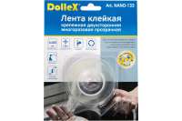 Крепежная двухсторонняя многоразовая клейкая лента Dollex прозрачная, 1 мм x 3 см x 3 м NANO-133
