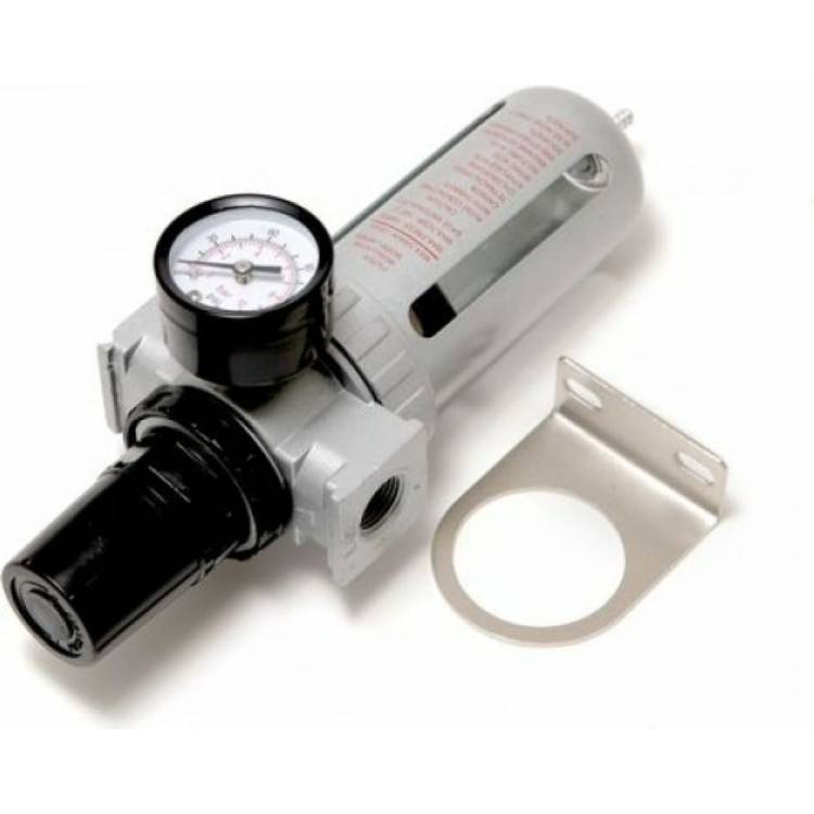 Фильтр влагоотделитель c индикатором давления 3/8" для пневмосистемы ROCKFORCE RF-AFR803