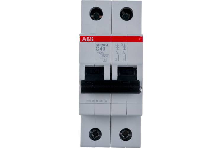 Автоматический модульный выключатель ABB 2п C SH202L 4.5кА 40А 2CDS242001R0404