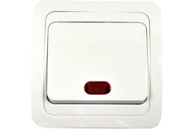 1 клавишный выключатель Econ Мимоза с подсветкой 10А белый 2111