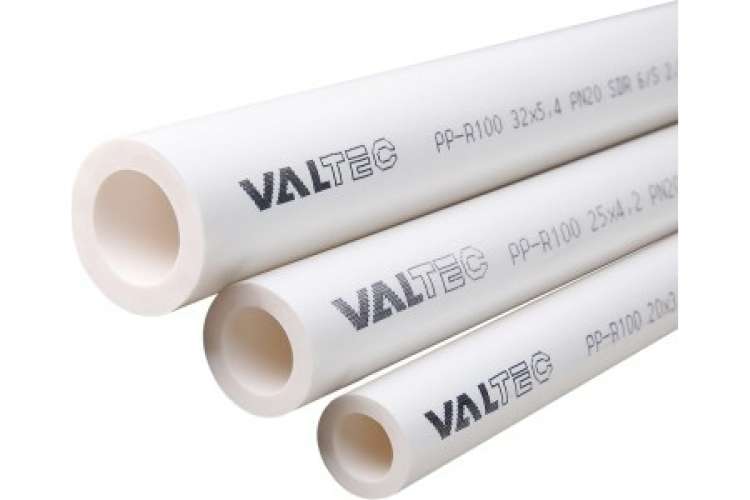 Труба VALTEC PP-R, PN 20, 20мм белый, по 2м VTp.700.0020.20.02