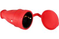 Каучуковая разборная розетка Volsten Sb1-MZ Red IP54 красная 1 гнездо с заземлением Модель РА16-005 14433