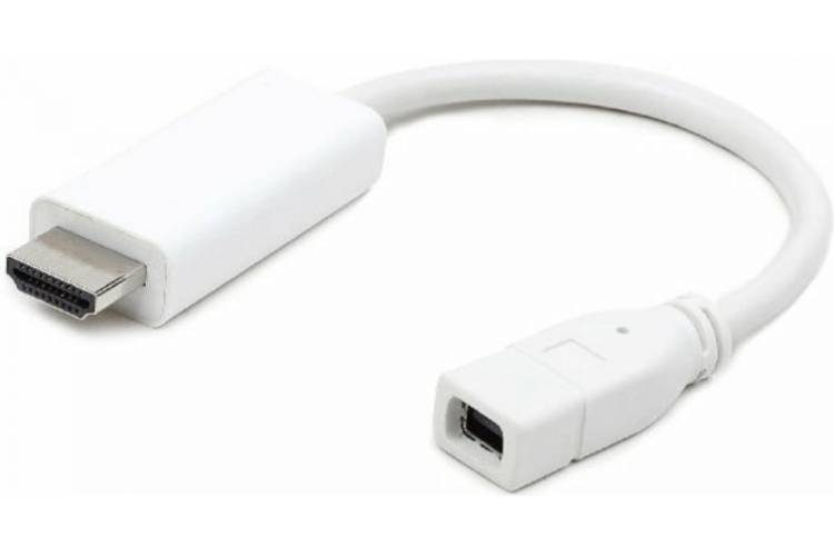Переходник Cablexpert mini DisplayPort - HDMI, 20F/19M, длина 10см белый A-mDPF-HDMIM-001-W