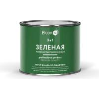 Быстросохнущая грунт-эмаль по металлу Elcon (3 в 1 по ржавчине; матовая; зеленая; 0,4 кг) 00-00462642