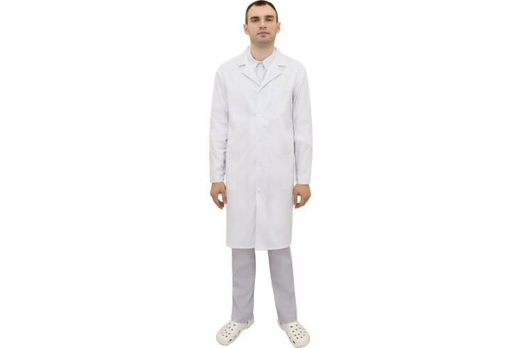 Медицинский мужской халат Tekca Line Остин белый, размер 48-50, рост 182-188 2000000114637