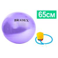 Мяч для фитнеса BRADEX ФИТБОЛ-65 SF 0718, с насосом, фиолетовый