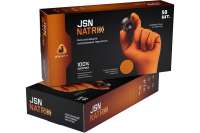 Ультрапрочные нескользящие нитриловые перчатки Jeta Safety 25пар, размер 11/XXL, оранжевые, JSN 50 NATRIXOR11/XXL
