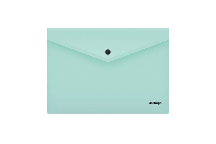 Папка-конверт BERLINGO Instinct на кнопке, А4, 180 мкм, мятный AKk_04520