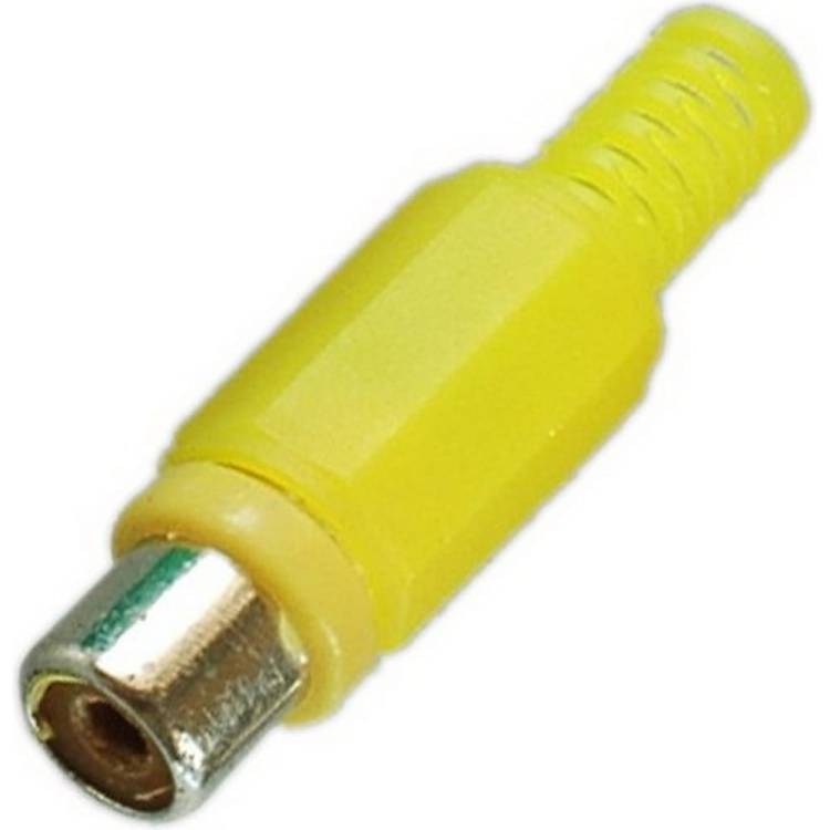Разъем RCA гнездо Pro Legend пластик на кабель, желтый, PL2156