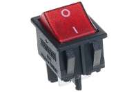 Клавишный выключатель Emas с подсветкой, красная клавиша, 2НО, 250В AC,16А A14B1K11
