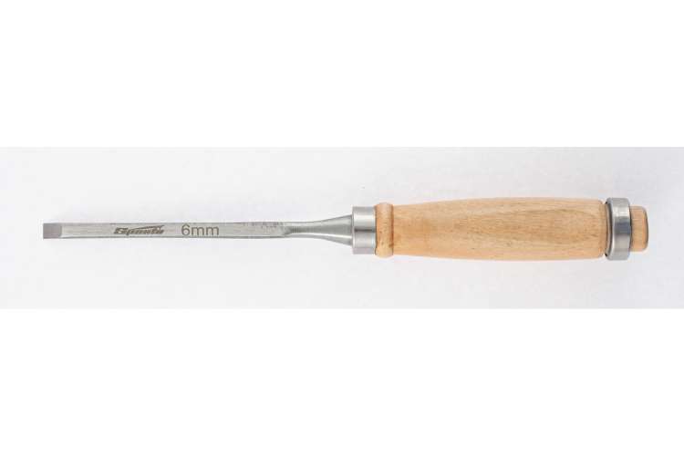 Долото-стамеска SPARTA 6 мм, деревянная рукоятка 242415
