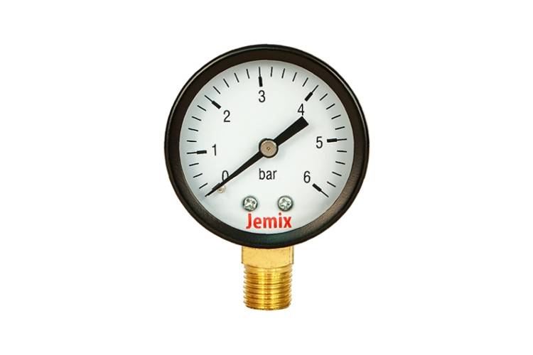 Радиальный манометр JEMIX XPS-R подключение 1/4, 0-6 бар, диаметр 50 мм 88432