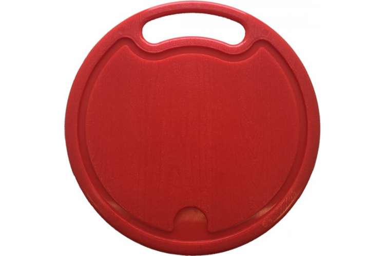 Разделочная круглая большая доска Мультипласт Групп диаметр 25cм, красная MPG5668