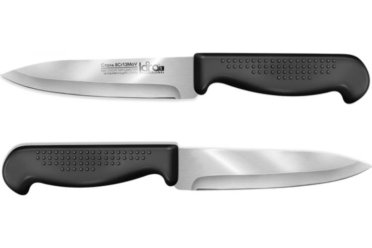 Нож для овощей Lara 8CR13Mov чёрная ручка, сталь LR05-44