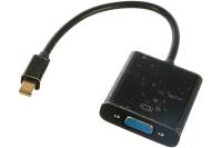 Переходник Cablexpert miniDisplayPort - VGA A-m, 20M/15F, длина 15см, черный, пакет DPM-VGAF-02