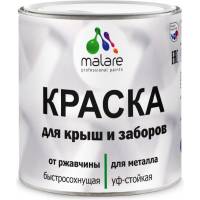 Краска MALARE для металлических заборов, матовый, темно-серый, 1,25 кг 2013890058004