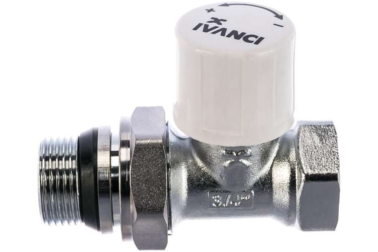 Клапан радиаторный термостатический IVANCI со стопорным кольцом, прямой 3/4" IVC.103005.N.04