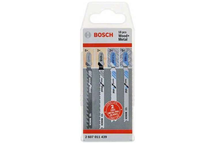 Набор пилок для лобзика по дереву и металлу (17 шт.) Bosch 2607011439