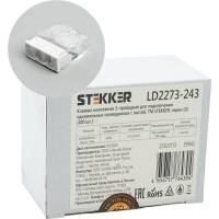 Монтажная 3-проводная клемма STEKKER с пастой для 1-жильного проводника, ld2273-243, 39942