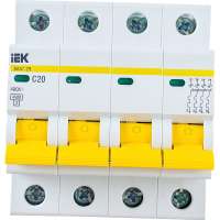 Автоматический выключатель IEK ВА47-29, 4Р, 20А, 4,5кА, х-ка С MVA20-4-020-C