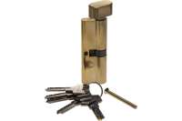 Цилиндровый механизм Зубр Эксперт повышенной защищенности тип ключ-защелка цвет латунь 6-PIN 90 мм 52107-90-1