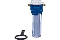 Магистральный фильтр для воды с картриджем Гейзер 1П 1/2" прозрачный 32007