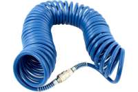 Шланг спиральный синий с быстросъемными соединениями профессиональный (10 м; 20 бар; 5х8 мм) Pegas PGS-4909