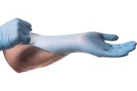 Нитриловые перчатки с текстурированными пальцами Puretech Neutrino 24 см, XL, голубые, 50пар G1054