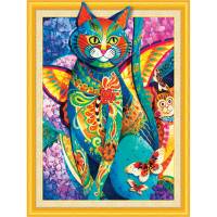 Алмазная мозаика ОСТРОВ СОКРОВИЩ Картина стразами сияющая, 40x50 см, Восточный кот, без подрамника 662450