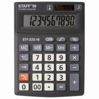 Компактный настольный калькулятор STAFF PLUS STF-222, 138x103мм, 10 разрядов, двойное питание, 250419