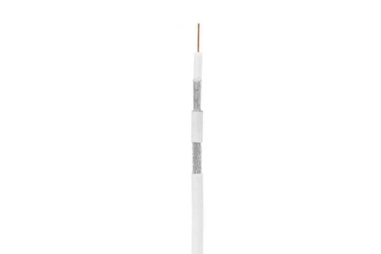Коаксиальный кабель NETLAN RG-6 , одножильный, CCS, PVC, белый, 305м UEC-C2-32123A-WT-3