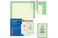 Сертификат-бумага BRAUBERG Зеленый интенсив для лазерной печати, А4, 25 листов, 115 г/м2, 122623