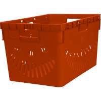 Ящик Тара.ру п/э, 600x400x340, перфорированный, стенки с отверстиями для пакетов, оранжевый 10842