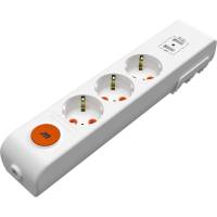 Розеточная колодка Mutlusan 3 гнезда USB, 16А/250с токовой защитой 2xUSB, зарядное ( шторки +выключатель) 001 175 350002 03 00