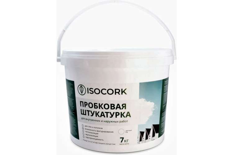 Пробковая штукатурка Isocork 7 кг, цвет натуральный ПШ14С-7
