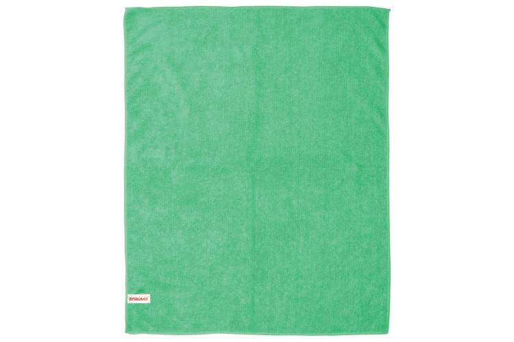 Тряпка для мытья пола ЛАЙМА плотная микрофибра, 50х60 см, зеленая 601251
