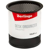 Подставка-стакан BERLINGO Steel&Style металлическая, круглая, черная BMs_41102