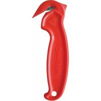 Складской безопасный нож для вскрытия упаковочных материалов BRAUBERG Logistic красный, блистер 236969