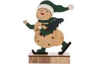 Деревянная фигурка с подсветкой NEON-NIGHT Снеговик 18 см 504-017
