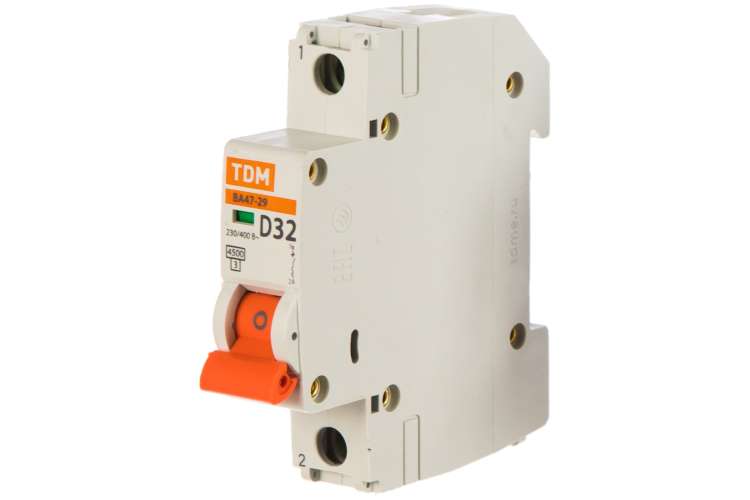Автоматический выключатель TDM ВА47-29 1Р 32А 4.5кА D SQ0206-0144