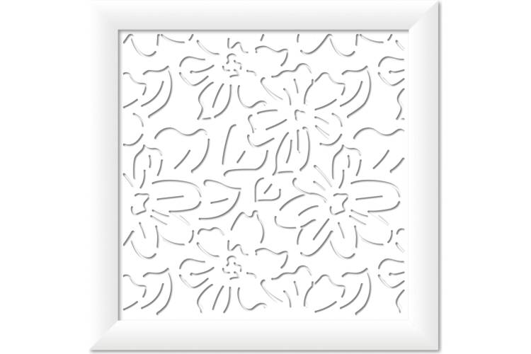 Экран для радиатора Стильный Дом Цветы 60x60 см, белый v547251