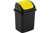 Контейнер для мусора Элластик-Пласт Комфорт 5 л, черный/желтый ЭП 514800