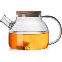 Заварочный чайник URM из термостойкого стекла, с широким горлышком 8 см, прозрачный, 1 л D00700