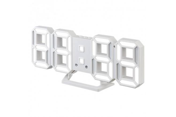 LED часы-будильник Perfeo LUMINOUS 2 белый корпус, белая подсветка 30014749