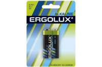 Батарейка Ergolux 6LR61, 9В, Alkaline, BL-1 11753
